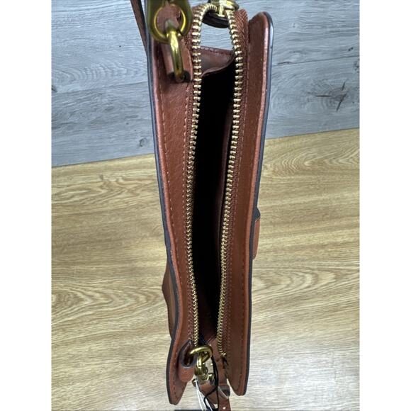 Frye Lucy Small Cognac Leather Crossbody Convertable Bag - Picture 5 of 9